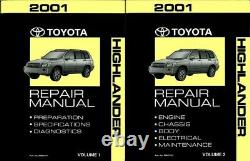 2001 Toyota Highlander Shop Service Repair Manual Book Engine Drivetrain OEM