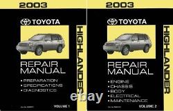 2003 Toyota Highlander Shop Service Repair Manual Book Engine Drivetrain OEM