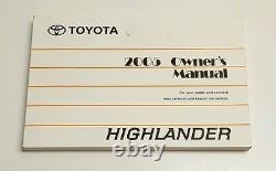 2005 Toyota Highlander Owners Manual Limited Base V4 2.4l V6 3.3l Awd 2wd Oem