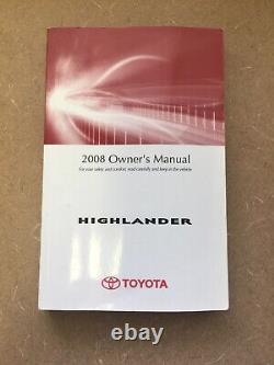 2008 Toyota Highlander Car Owners Manual Reference Guide Books Oem