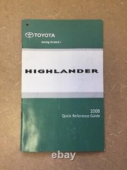2008 Toyota Highlander Car Owners Manual Reference Guide Books Oem