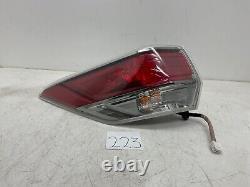 2014 2015 2016 Toyota Highlander Halogen Outer Tail Light (Left/Driver) OEM