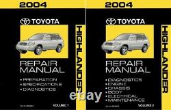 Bishko OEM Repair Maintenance Shop Manual Bound for Toyota Highlander 2004