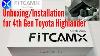 Fitcamx 4k Dash Camera Unboxing Installation On 2021 Toyota Highlander Platinum Hybrid