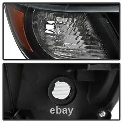 For 08-10 Toyota Highlander Headlight Lamp Replacement Black Factory Style Pair