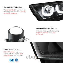 For 11-13 Toyota Highlander Dual Halo U-Bar Angel Eye Projector Headlight Black