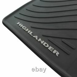 OEM All Weather Black Rubber Floor Mat Kit Set of 5 for Highlander SUV Truck New