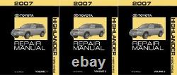 OEM Maintenance Shop Manual Bound for Toyota Highlander Hybrid Complete Set 2007