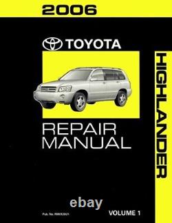 OEM Maintenance Shop Manual Bound for Toyota Highlander Volume 1 Of 4 2006
