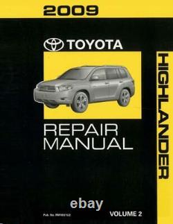 OEM Repair Maintenance Shop Manual Bound Toyota Highlander Volume 2 Of 6 2009
