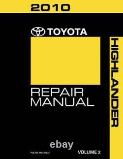 OEM Repair Maintenance Shop Manual Bound Toyota Highlander Volume 2 Of 6 2010