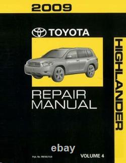 OEM Repair Maintenance Shop Manual Bound Toyota Highlander Volume 4 Of 6 2009