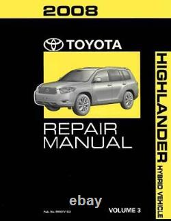 OEM Repair Maintenance Shop Manual Toyota Highlander Hybrid Volume 3 Of 5 2008