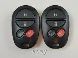 Original Lot Of 2 Toyota Highlander 08-13 Key Less Entry Remote Oem Fob Alarm Us