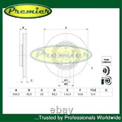 Premier Front Brake Disc Fits Toyota RAV4 2012-2024 #1 4351248110