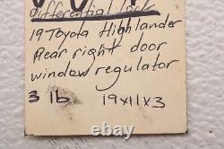 Toyota Highlander 17 18 19 Passenger Rear Window Regulator Motor 6980102300 Oem